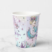 Gobelets En Papier Baby shower Whimsical Blonde Mermaid Sea Corals (Droite)
