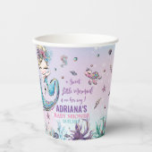 Gobelets En Papier Baby shower Whimsical Blonde Mermaid Sea Corals (Recto)