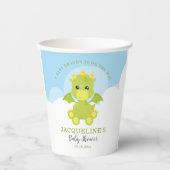 Gobelets En Papier Baby shower Whimsical Boy Dragon (Recto)