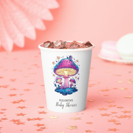 Gobelets En Papier Baby shower Whimsical Magic Mushroom (Insitu)