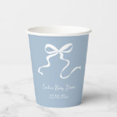 Gobelets En Papier Baby shower Whimsy Dusty Blue Bow (Verso)