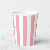 Gobelets En Papier Bach Club Blue Crest Rose Cabana Stripe (Droite)