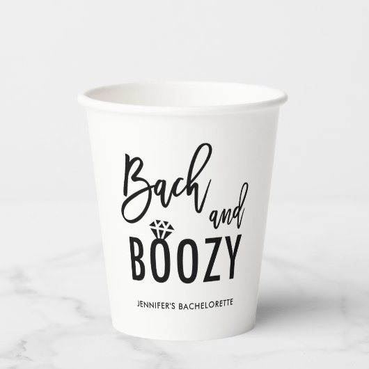 Gobelets En Papier Bach et Boozy Bachelorette (Recto)