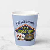Gobelets En Papier Bachelor Party sur mesure Las Vegas Trip Casino (Verso)
