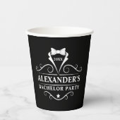 Gobelets En Papier Bachelor Party Tuxedo Cravate noir (Recto)