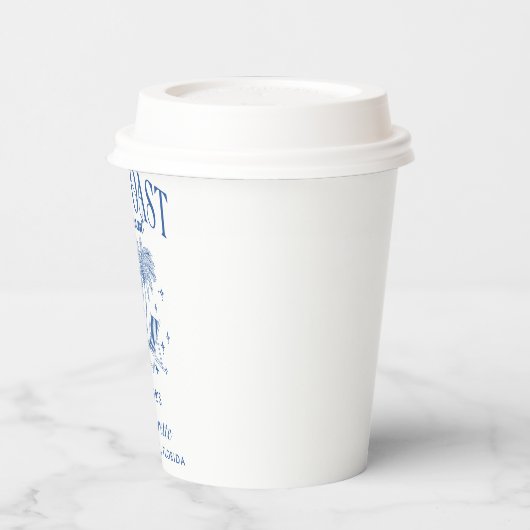 Gobelets En Papier Bachelorette Côtière Moderne Cocktail Party Blue (Gauche)