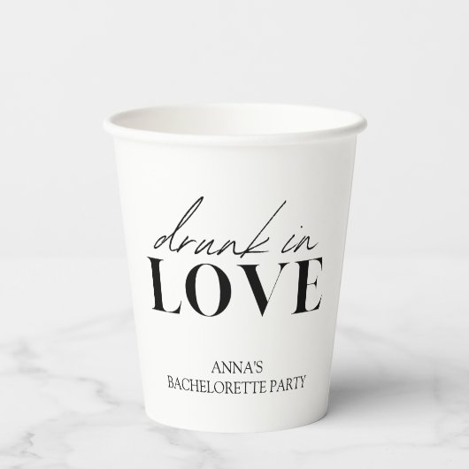 Gobelets En Papier Bachelorette Drunk in Love (Verso)