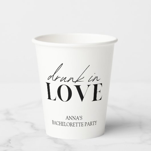 Gobelets En Papier Bachelorette Drunk in Love (Recto)