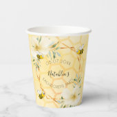 Gobelets En Papier Bachelorette fête bumble abeilles floral jaune (Verso)