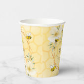 Gobelets En Papier Bachelorette fête bumble abeilles floral jaune (Droite)