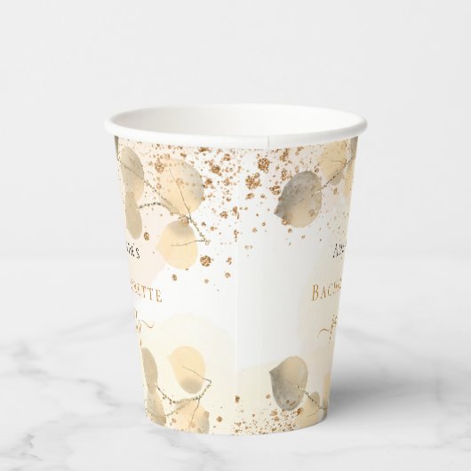 Gobelets En Papier Bachelorette fête eucalyptus nom de la parties sci (Droite)