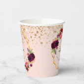 Gobelets En Papier Bachelorette fête rose or parties scintillant nom  (Gauche)