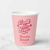 Gobelets En Papier Bachelorette ivre en amour (Recto)