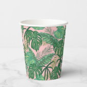 Gobelets En Papier Bachelorette moderne Tropical Palm rose (Verso)