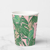 Gobelets En Papier Bachelorette moderne Tropical Palm rose (Droite)