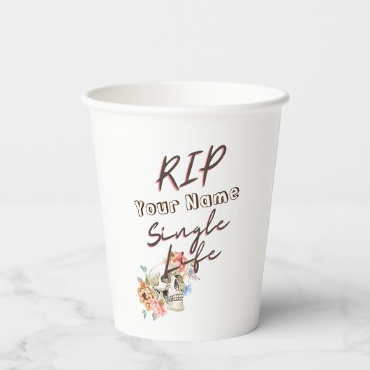 Gobelets En Papier Bachelorette Parti RIP à vie unique (Verso)