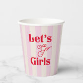 Gobelets En Papier Bachelorette Party Allons voir les filles (Recto)