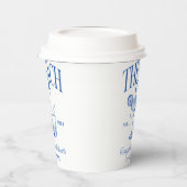 Gobelets En Papier Bachelorette Retro Cocktail bleu personnalisé (Gauche)