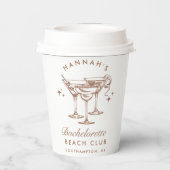 Gobelets En Papier Bachelorette Retro Cocktail Brown (Verso)