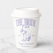 Gobelets En Papier Bachelorette Retro Cocktail Purple Bride (Recto)
