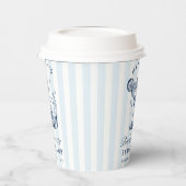 Gobelets En Papier Bachelorette Retro Moderne Bleu & Gris Gris (Gauche)