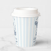 Gobelets En Papier Bachelorette Retro Moderne Bleu & Gris Gris (Droite)