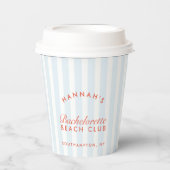 Gobelets En Papier Bachelorette Retro Rouge et Bleu (Recto)