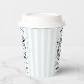 Gobelets En Papier Bachelorette Retro Western Blue & Black Stripes (Gauche)