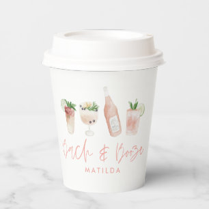 Gobelets En Papier bachelorette rose bach & alcool week-end chic