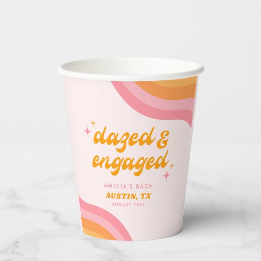 Gobelets En Papier Bachelorette rose et orange Super (Verso)