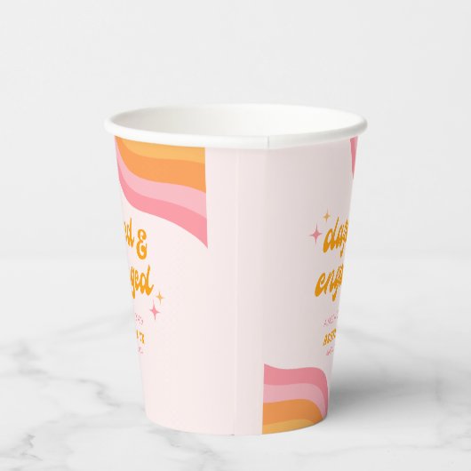 Gobelets En Papier Bachelorette rose et orange Super (Droite)