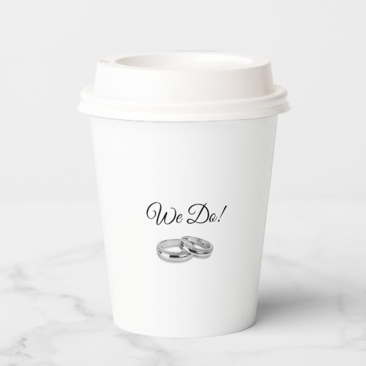 Gobelets En Papier Bagues blanches et noires Mariages - (Verso)