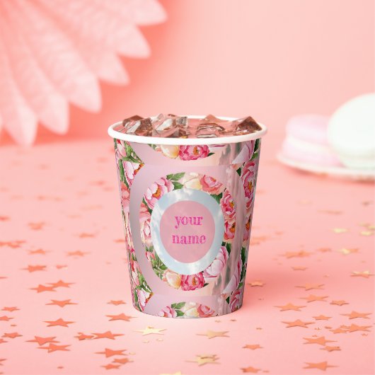 Gobelets En Papier Bagues de ciel floral (Insitu)