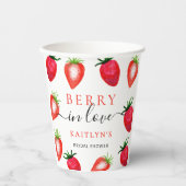 Gobelets En Papier Baies Amoureuses Réception de Mariage aux Fraises (Recto)