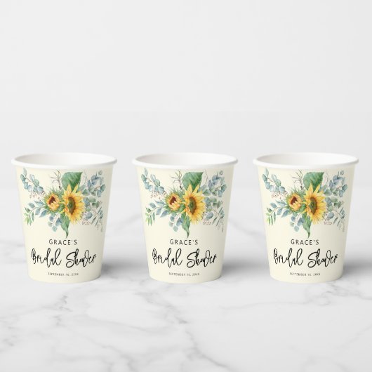 Gobelets En Papier Baigne de soleil rustique Eucalyptus verdure Showe (Multi)