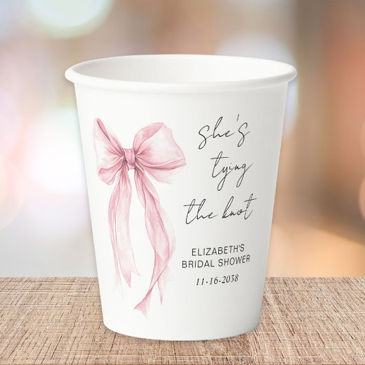 Gobelets En Papier Baigneuse de mariage à l'aquarelle rose chic