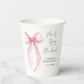 Gobelets En Papier Baigneuse de mariage à l'aquarelle rose chic (Verso)