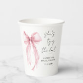 Gobelets En Papier Baigneuse de mariage à l'aquarelle rose chic (Recto)