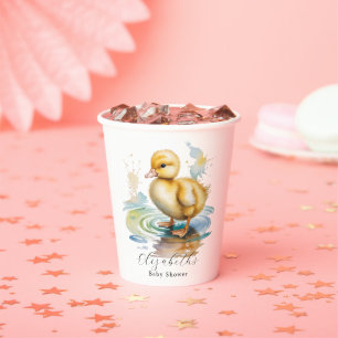 Gobelets En Papier Bain de bébé neutre au niveau du sexe Caneton ador
