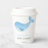 Gobelets En Papier Bain de couleur pour bébé baleine (Verso)