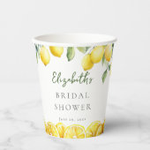 Gobelets En Papier Bain de mariage Citron Jaune Aquarelle (Recto)