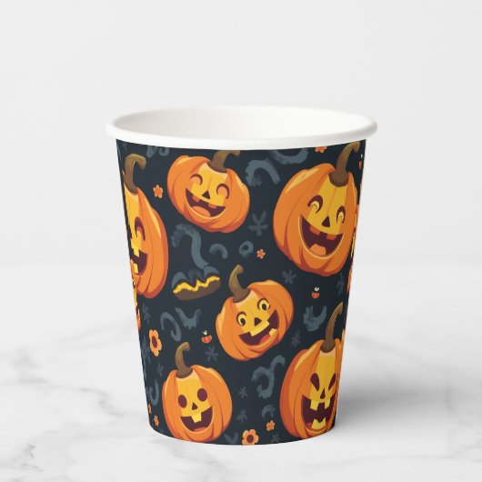 Gobelets En Papier baiser de jack o'lantern (Verso)