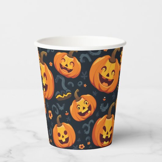 Gobelets En Papier baiser de jack o'lantern (Recto)