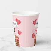 Gobelets En Papier Baisers de chiot gratuit Valentine Chien (Droite)