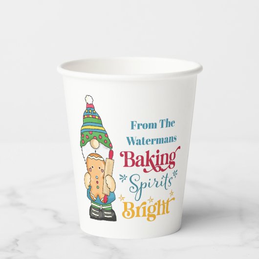 Gobelets En Papier Baking Spirits Bright Monogram Cookie Christmas (Verso)