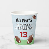 Gobelets En Papier Bal de football américain fête d'anniversaire (Recto)