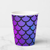 Gobelets En Papier Balances de sirène bleu rose pourpre Anniversaire (Recto)