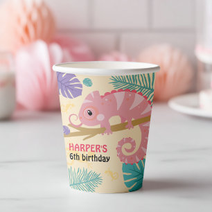 Gobelets En Papier Balances et queues Reptile fille Anniversaire