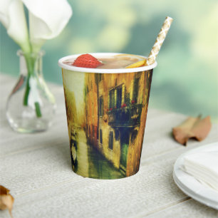Gobelets En Papier Balcon du Canal de Venise
