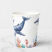 Gobelets En Papier baleine à baleine requin poisson anniversaire (Gauche)